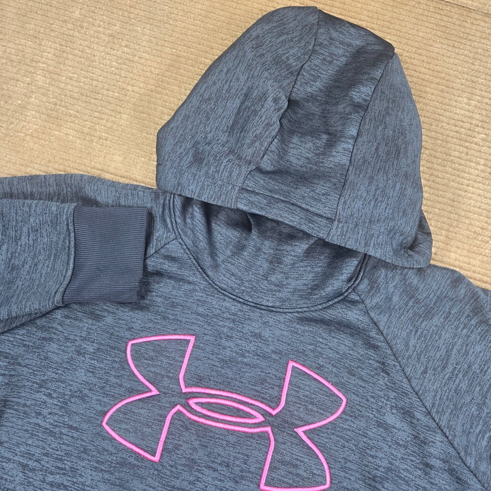 Under Armour Womens Large Navy Pink ColdGear Space Dye Pullover Hoodie